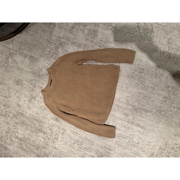 Quince 100% Organic Cotton Fisherman Sweater Camel S - Picture 2 of 5